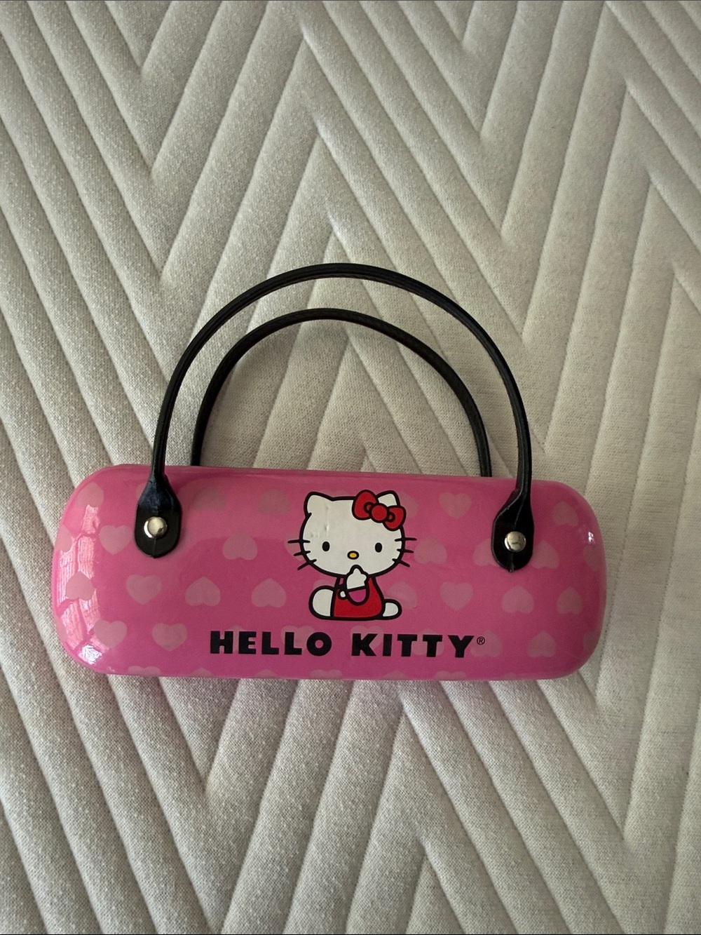 Hello Kitty Hot Pink Heart Handled Eyeglass Case (Kids)